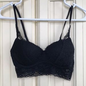 Gilly Hicks Black Lace Padded Bralette, Size XS